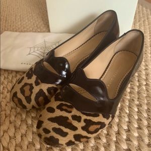 Charlotte Olympia Bisoux Leopard Calfhair Flats